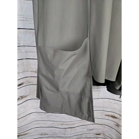 Jason by Comfy USA Olive Tunic Top M Nylon Blend Asymmetrical Zip Lagenlook - Picture 4 of 8